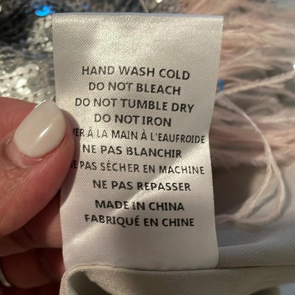 Endless Rose silver sequin embellishing pink feather strapless mini dress - Picture 3 of 14